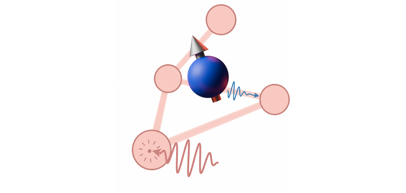 Quantum emitter and light propagation illustration